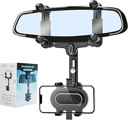 Upgraded Car Phone Mount – Universal Rotatable Rear View Mirror Holder