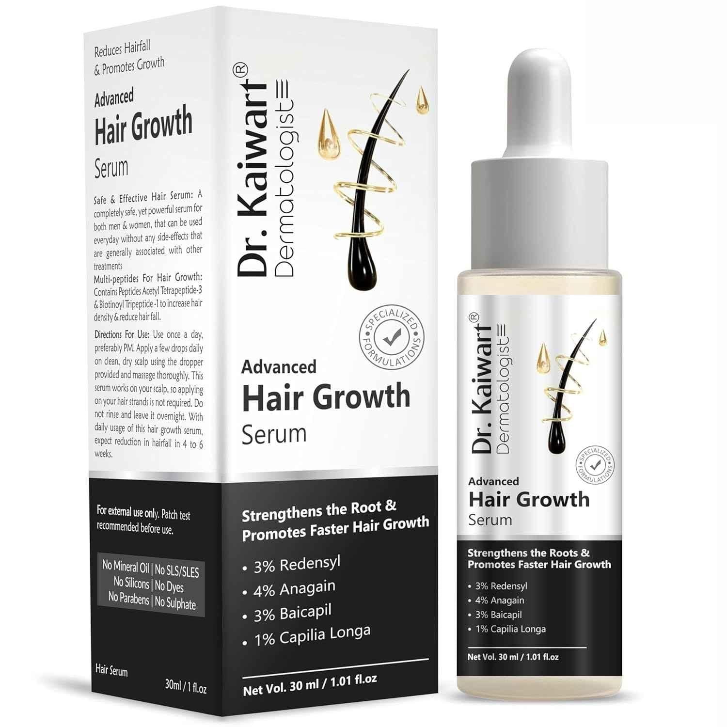 Dr. Kaivart Advanced Hair Growth Serum packaging and bottle on a white background